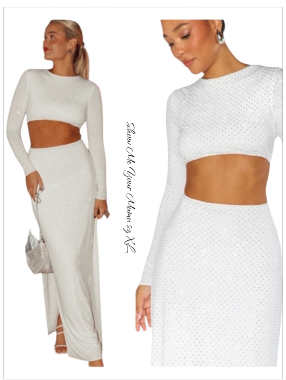 Show Me Your Mumu White Sleek Maxi Dress Reversed Cut Out XL
